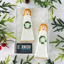 Fused Glass Christmas Angel Decoration, Cornish Fused Glass, Decoration, Cornwall