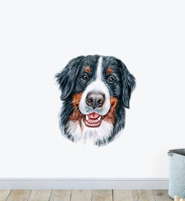 Bernese Mountain Dog Wall Sticker Decal - Dogs & Pets Stickers, Art, Decals, Kids Animals Decals