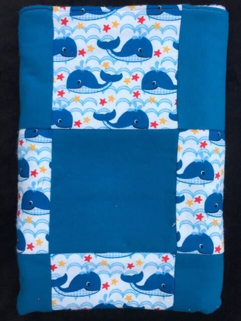 Whales Semi Quilt Baby Blanket - image 1