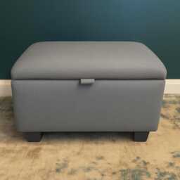 Handmade Plush Velvet Ottoman Storage Box With Wooden Legs - 60x40x42cm - thumbnail 2