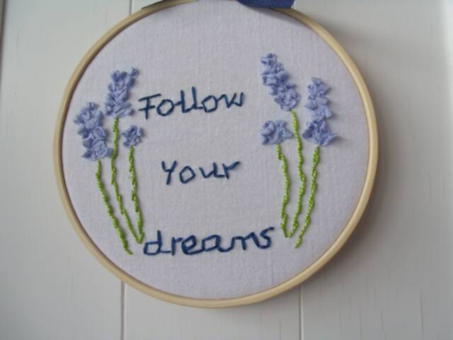 "Hand Embroidered Hoop Art " - image 1