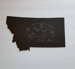 Montana Wall Art. Metal Gift. Wildlife. Bear Decor. Souvenir. Cabin Lodge - thumbnail 1