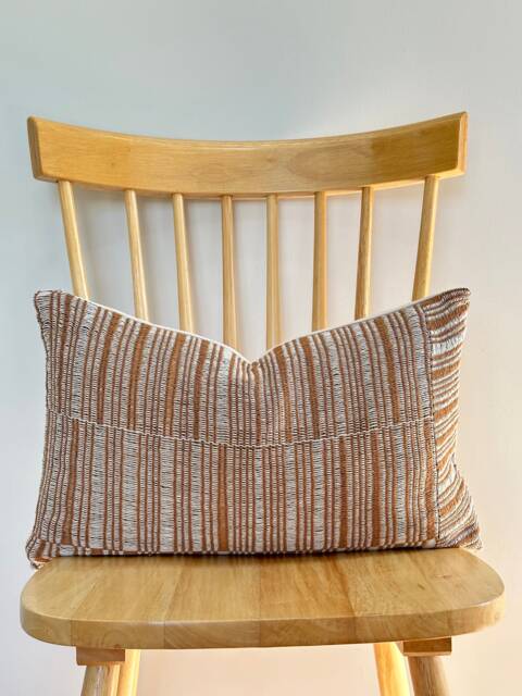 Hand Woven Natural Fiber Lumbar Pillow Cover - image 1