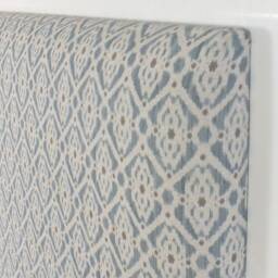 Upholstered Headboard in Mineral Blue Ikat Fabric - Single Double King Size Super - thumbnail 3