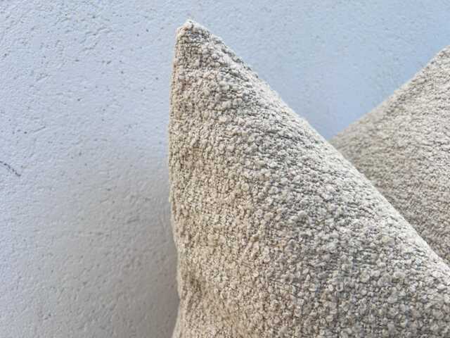 Cream Boucle Pillow Cover, Neutral Ivory Custom Cushion, 11 Color Options For Bed Or Sofa - image 1