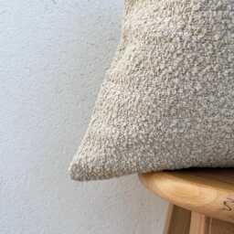 Cream Boucle Pillow Cover, Neutral Ivory Custom Cushion, 11 Color Options For Bed Or Sofa - thumbnail 3