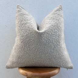 Cream Boucle Pillow Cover, Neutral Ivory Custom Cushion, 11 Color Options For Bed Or Sofa - thumbnail 2