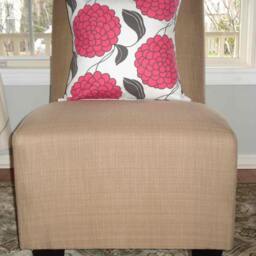 New 18x18 Inch Designer Handmade Pillow Case With Pink & Charcoal Grey Flowers On White - thumbnail 3