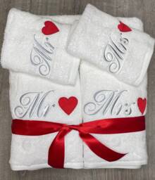 Mr & Mrs Bath Towel Set