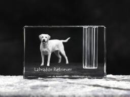 Labrador Retriever, Crystal Pen Holder With Dog, Souvenir, Decoration, Limited Edition, Collection - thumbnail 1