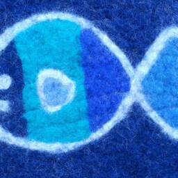 Handfelted Seat Cushion With A Coloured Fish - thumbnail 4