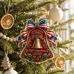Liberty Bell Usa 250Th Anniversary Ornament, 1776 2026 Patriotic Christmas Decor, America 250 Acrylic Keepsake Gift