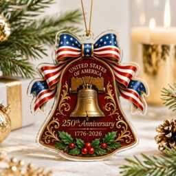 Liberty Bell Usa 250Th Anniversary Ornament, 1776 2026 Patriotic Christmas Decor, America 250 Acrylic Keepsake Gift - thumbnail 2