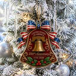 Liberty Bell Usa 250Th Anniversary Ornament, 1776 2026 Patriotic Christmas Decor, America 250 Acrylic Keepsake Gift - thumbnail 3