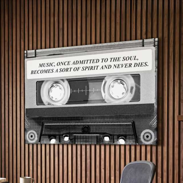 When It Hits You Cassette Tape Music Motivational Hustle Inspirational, Framed Canvas Wall Art Poster Print, Home Office & Room Decor, Gift - image 1