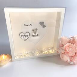 Pet Loss Angel Personalised Pebble Art Memorial For A Dog Gift Of Cat Pet Over The Rainbow Bridge Picture Frame - thumbnail 1