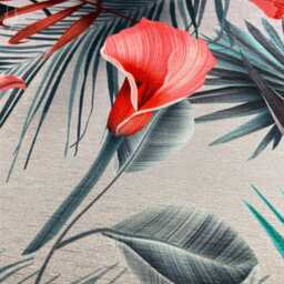 Cushion Cover With Red & Grey Floral Pattern - Double Sided Printing Throw Pillow On The Chenille Multi Size Options Oeko-Tex - thumbnail 2