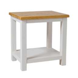 Painted Side Table With Oak Top Living Room, Bedroom Furniture, Assembled - thumbnail 3
