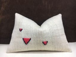 Vintage Handwoven Kilim Pillow Cover, Bohemian Accent - 16x24 - thumbnail 1
