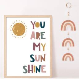 You Are My Sunshine Print , Nursery Decor, Playroom Print, Nursery Prints, Boho Style, Kids Wall Art, Decor - thumbnail 3