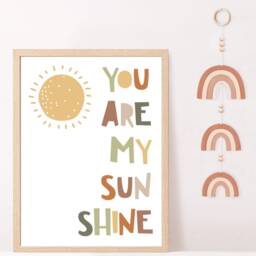You Are My Sunshine Print , Nursery Decor, Playroom Print, Nursery Prints, Boho Style, Kids Wall Art, Decor - thumbnail 2