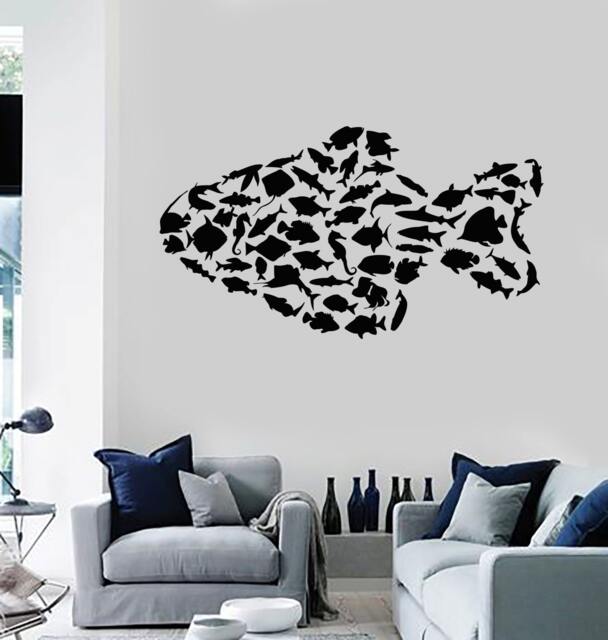 Wall Vinyl Decal Fish Ocean Sea Lake Fisherman Decor 2339Di - image 1