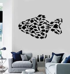 Wall Vinyl Decal Fish Ocean Sea Lake Fisherman Decor 2339Di - thumbnail 1