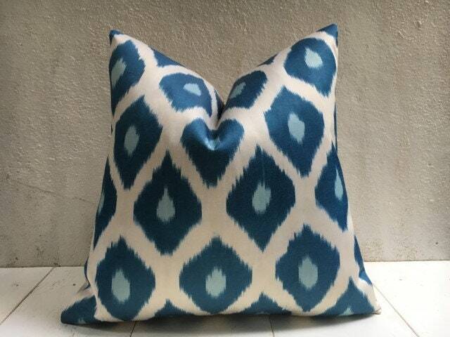 Handwoven Silk Ikat Pillow Cover, Decorative Cushion - 20x20 - image 1