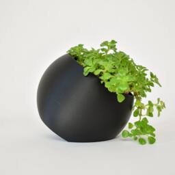 Tilted Sphere Planter, Modern Plant Pot, Eco-Friendly Pla - thumbnail 4