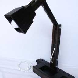 Table Lamp, Wood Lamp With Stationery Box, Handmade Essential - thumbnail 3