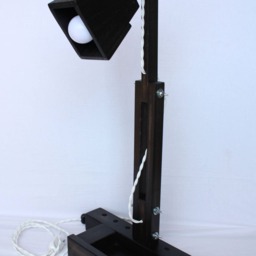 Table Lamp, Wood Lamp With Stationery Box, Handmade Essential - thumbnail 2