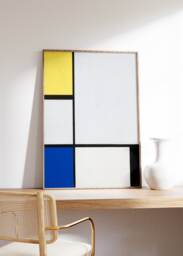 Mondrian Abstract Iconic Painting Print, Color Block Composition Wall Art, Bauhaus Poster, Mid-Century Modern Decor, Contemporary Minimalism - thumbnail 1