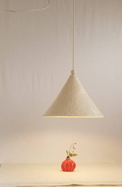 Pendant Light. Extra Large Ceramic, Cone Shape. Kitchen Chandelier - image 1