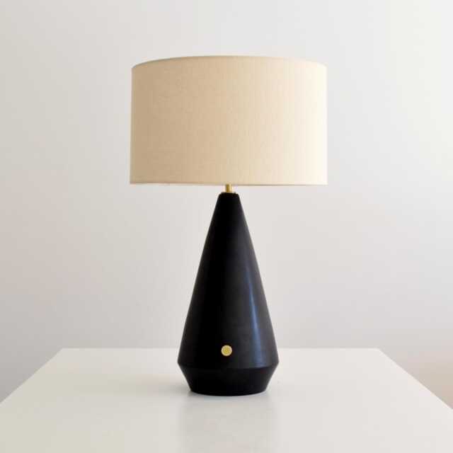 Handmade Dimmable Ceramic Table Lamp With Dark Mate Glazed Texture Debarro De Barro - image 1