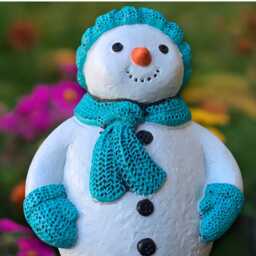 Stone Snowman Sculpture Concrete Christmas Garden Statue Handmade Winter Holiday Figurine Outdoor Frosty Decoration Snowman Lover Gift - thumbnail 3
