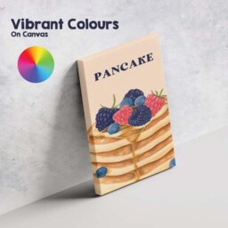 Mixed Berry Maple Syrup Pancake Breakfast Illustration Canvas Wall Art Print Decor Picture Ready To Hang - thumbnail 4