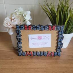 Colourful Wooden Butterfly Button Photo Frame 4 X 6 Inches - thumbnail 2