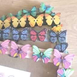 Colourful Wooden Butterfly Button Photo Frame 4 X 6 Inches - thumbnail 1