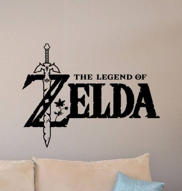 Zelda Wall Decal Master Sword Poster Video Game Gamer Room Sign Kids Gaming Decor Vinyl Sticker Playroom Art 9-09 - image 1