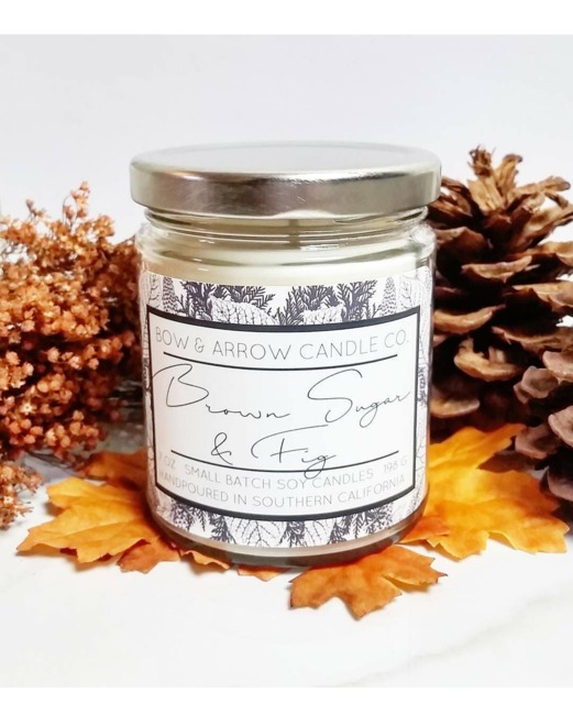 7 Oz Natural Soy Candle Brown Sugar & Fig Scented - Jar Fall Scents Autumn Gift Idea - image 1