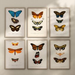 Set Of 6 Vintage Butterflies, Butterfly Poster Set, Horticulture Prints, Botanical Poster, Animal Art Print, A1/A2/A3/A4 - thumbnail 3