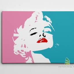 Marilyn Monroe Pink Teal Canvas Art Wall Print Picture Pop Fashion Framed Home Decor -D161 - thumbnail 2