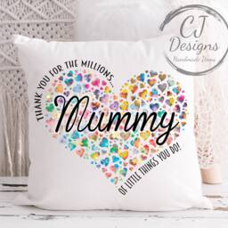Mam Heart Design Cushion - Thank You For All The Millions Of Little Things Do White Super Soft Home Decor - thumbnail 3