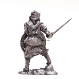 Tin 54mm Viking With Sword & Shield Ix-x Cent. 132 Metal Figurine - thumbnail 4