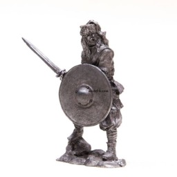Tin 54mm Viking With Sword & Shield Ix-x Cent. 132 Metal Figurine - thumbnail 2