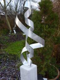 "Large Modern Abstract Aluminum Metal Sculpture ""Run" - thumbnail 1