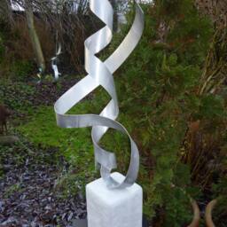 "Large Modern Abstract Aluminum Metal Sculpture ""Run" - thumbnail 4