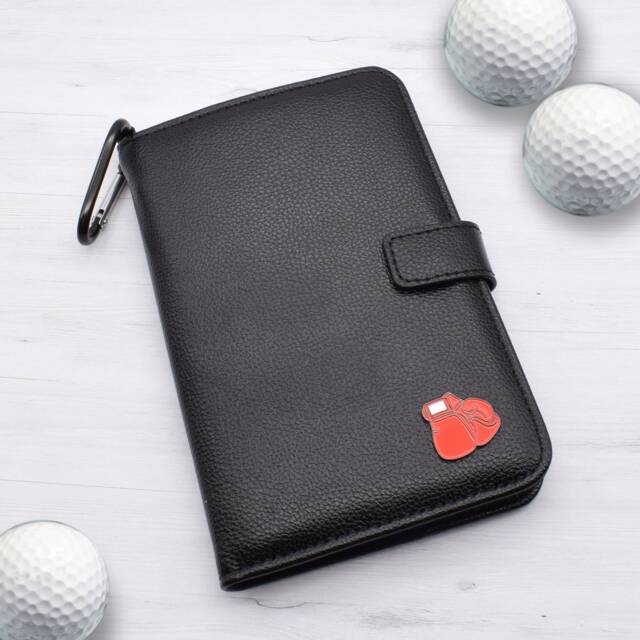 Boxing Glove Design - Personalised Leatherette Golf Organiser Complete With Divot Repairer, Marker, Tees, Scorecard & Pencils - image 1