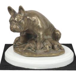 French Bulldog, Dog On White Wooden Base Statue, Limited Edition, Artdog - thumbnail 3