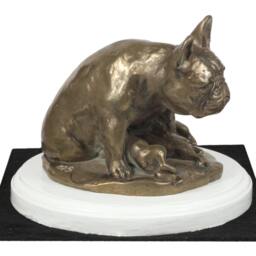 French Bulldog, Dog On White Wooden Base Statue, Limited Edition, Artdog - thumbnail 2